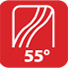 55° 55°
